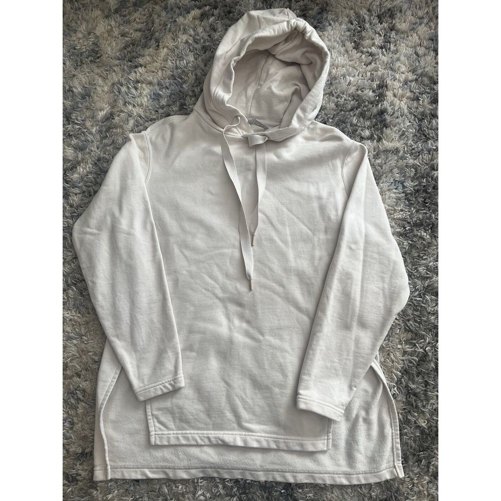 ATHLETA Pullover Yogi High Low Sweatshirt Pearl White Hoodie Long Size XS